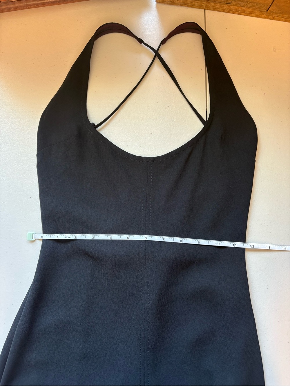 Y2K 90s Minimalist Slip Dress black Open Back Maxi Dress Lace-Up Back Size XS - Picture 12 of 13
